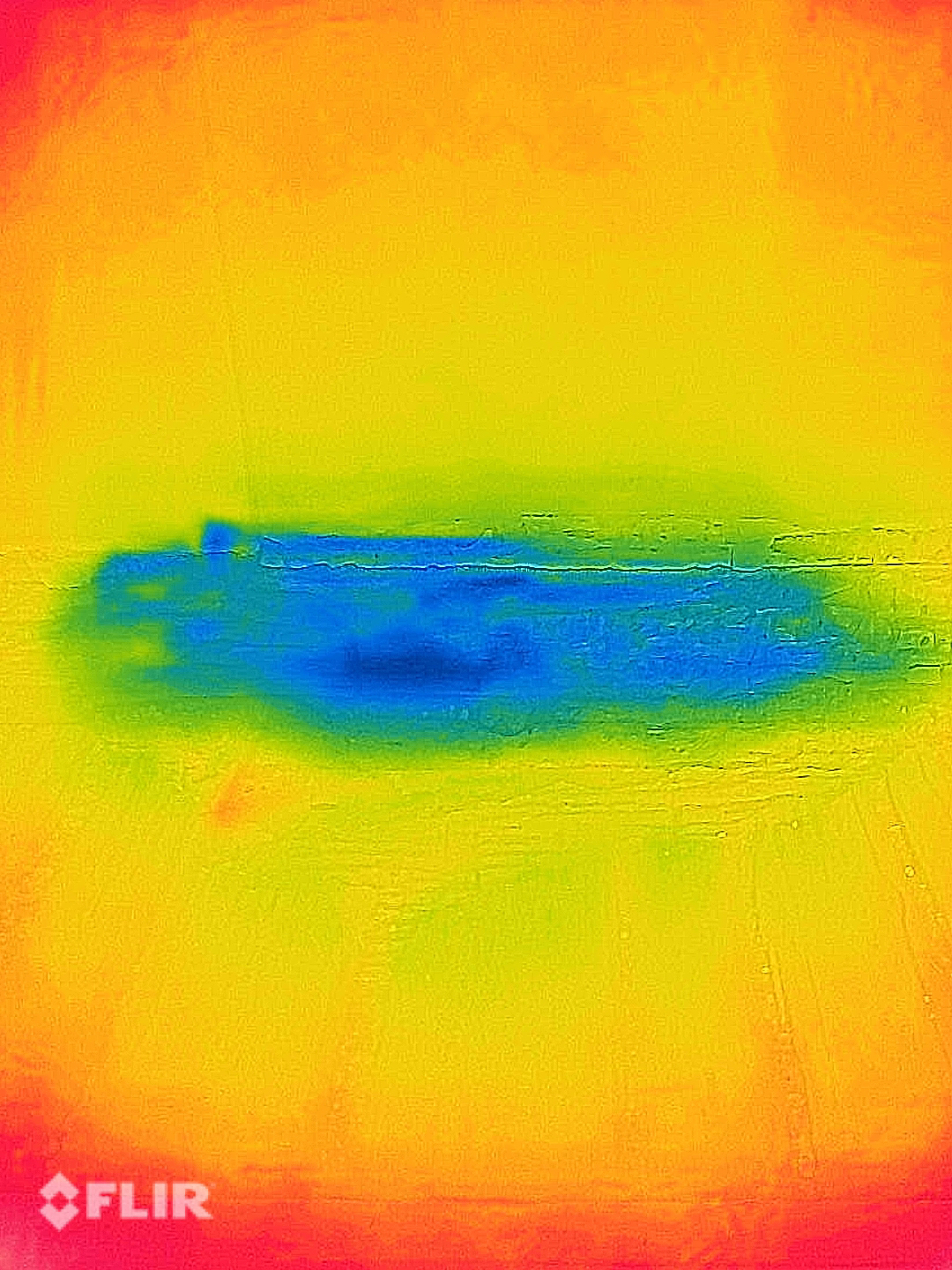 In der Thermografie erkennbare Feuchtstelle